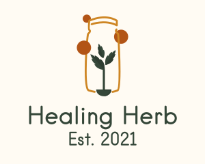 Herb Plant Jar  logo design