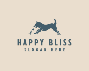 Happy Husky Dog logo design