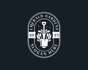 Plant Shovel Gardening logo design