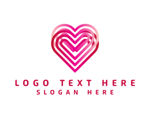 Valentine - Double Dating Heart logo design
