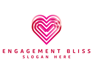 Engagement - Double Dating Heart logo design