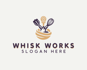 Patisserie Whisk Baker logo design