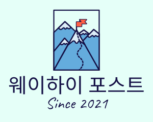 Mountain Summit Peak Flag logo design