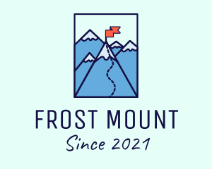 Mountain Summit Peak Flag logo design