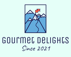 Mountain Summit Peak Flag logo design