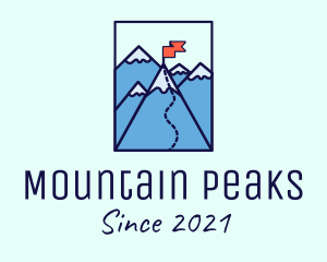 Mountain Summit Peak Flag logo design