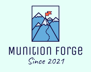 Mountain Summit Peak Flag logo design