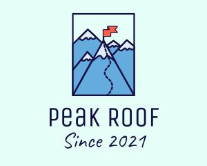 Mountain Summit Peak Flag logo design