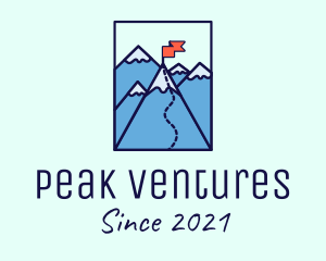 Mountain Summit Peak Flag logo design