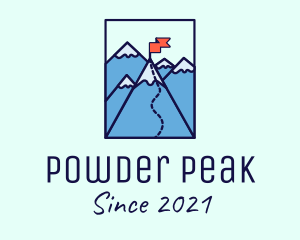 Mountain Summit Peak Flag logo design