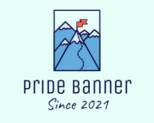 Flag - Mountain Summit Peak Flag logo design