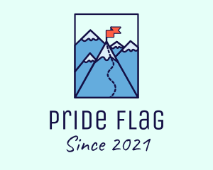 Flag - Mountain Summit Peak Flag logo design