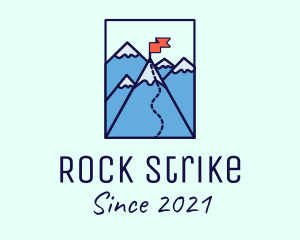 Mountain Summit Peak Flag logo design