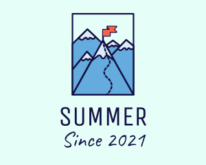 Mountain Summit Peak Flag logo design