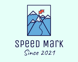 Mountain Summit Peak Flag logo design