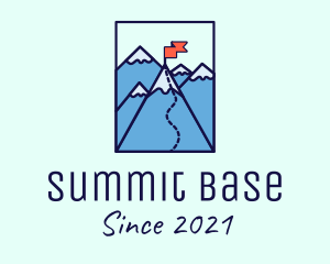 Mountain Summit Peak Flag logo design