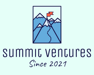 Mountain Summit Peak Flag logo design