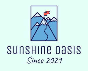 Mountain Summit Peak Flag logo design