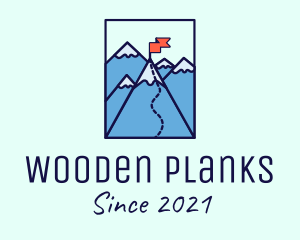 Mountain Summit Peak Flag logo design