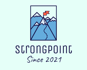 Success - Mountain Summit Peak Flag logo design
