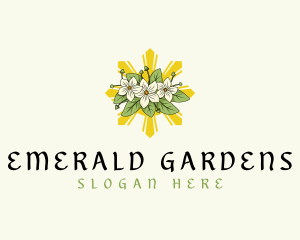 Floral Sampaguita Garden logo design