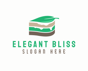 Cuisine - Vegan Leaf Cake Slice logo design