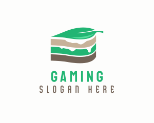 Foodie - Vegan Leaf Cake Slice logo design