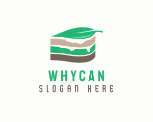 Baking - Vegan Leaf Cake Slice logo design