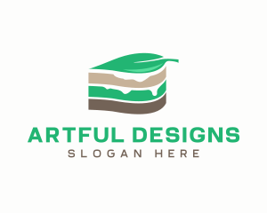 Vegan Cake Slice  logo design