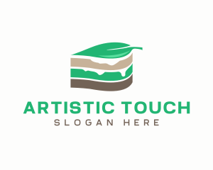 Vegan Cake Slice  logo design