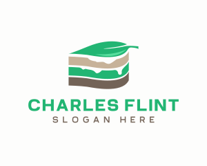 Vegan Cake Slice  logo design