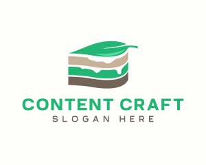 Vegan Cake Slice  logo design