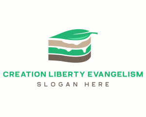 Vegan Cake Slice  logo design