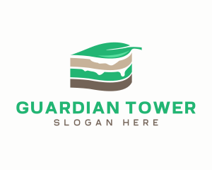 Vegan Cake Slice  logo design