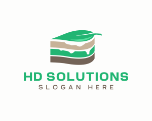 Vegan Cake Slice  logo design