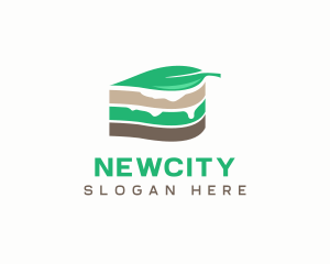 Vegan Cake Slice  logo design