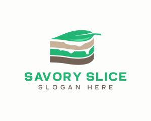 Vegan Cake Slice  logo design