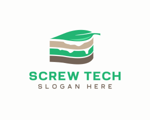 Vegan Cake Slice  logo design