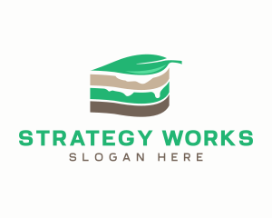 Vegan Cake Slice  logo design