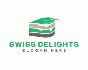 Vegan Cake Slice  logo design