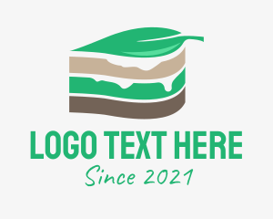 Vegan - Vegan Leaf Cake Slice logo design