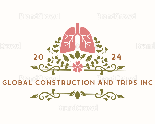 Organic Floral Lung Organ Logo