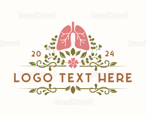 Organic Floral Lung Organ Logo