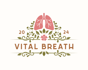 Lung - Organic Floral Lung Organ logo design