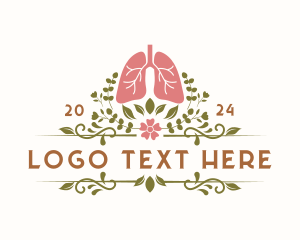 Herbal Medicine - Organic Floral Lung Organ logo design