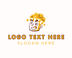 Snack - Popcorn Head Boy logo design