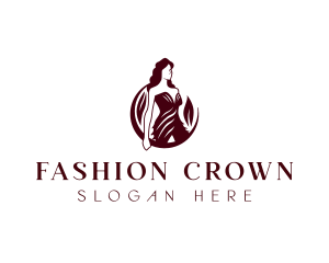 Woman Fashion Gown logo design