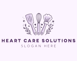 Floral Baking Whisk logo design