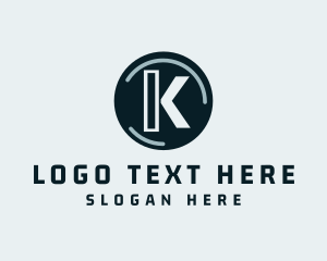 Net - Modern Circle Letter K logo design