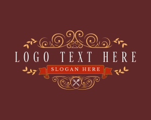 Luxury - Gourmet Kitchen Cafeteria logo design